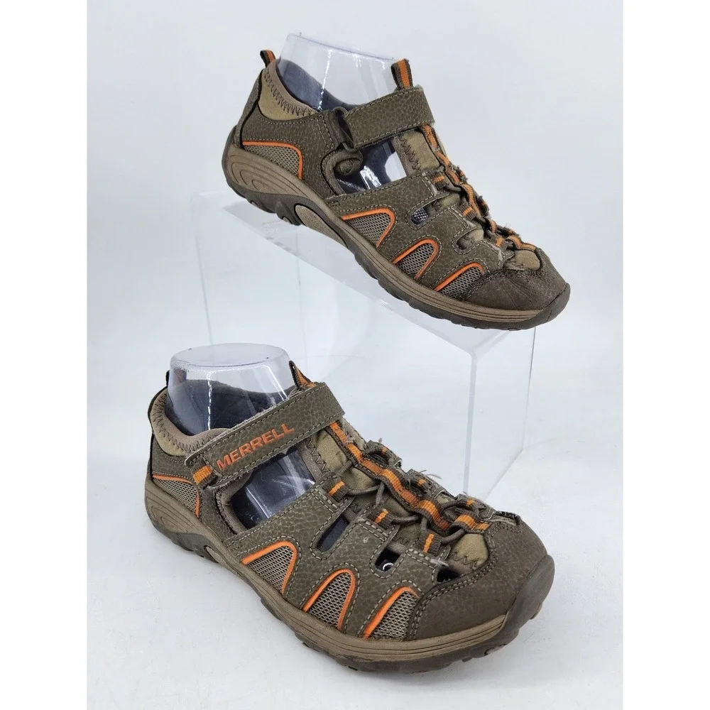 Merrell ML-Hydro H2O San Boys Size 4M Brown Orange Leather Water Shoes‎ MK261856